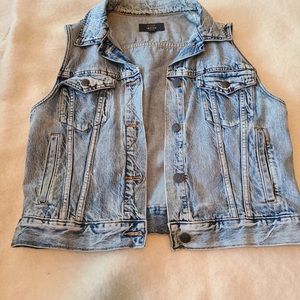 J Crew Size Large Acid Wash Denim Vest